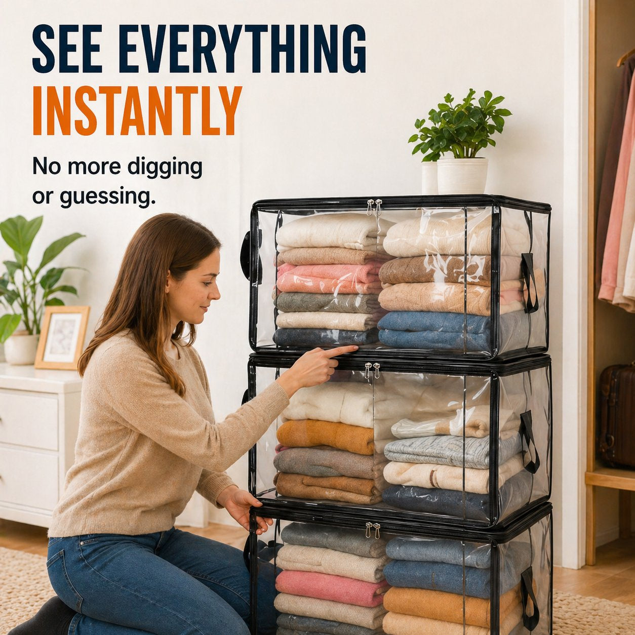 🔥UP TO 49% OFF🔥📦Large Heavy-Duty Thick Plastic Clear Storage