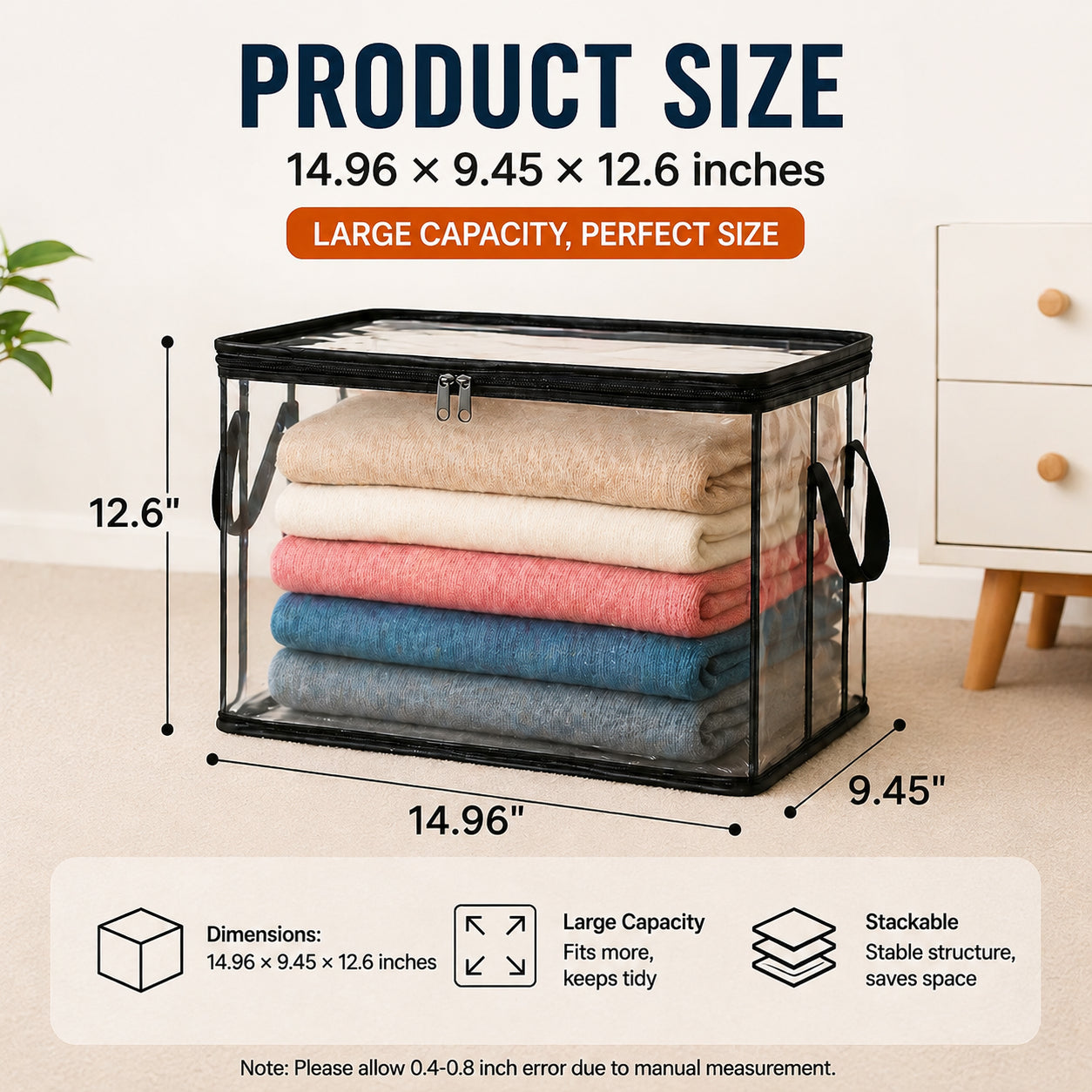 🔥UP TO 49% OFF🔥📦Large Heavy-Duty Thick Plastic Clear Storage