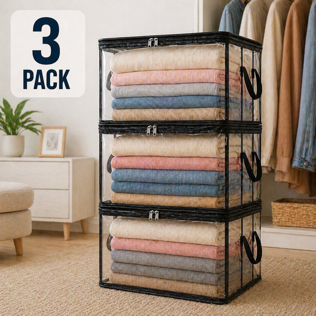 🔥UP TO 49% OFF🔥📦Large Heavy-Duty Thick Plastic Clear Storage